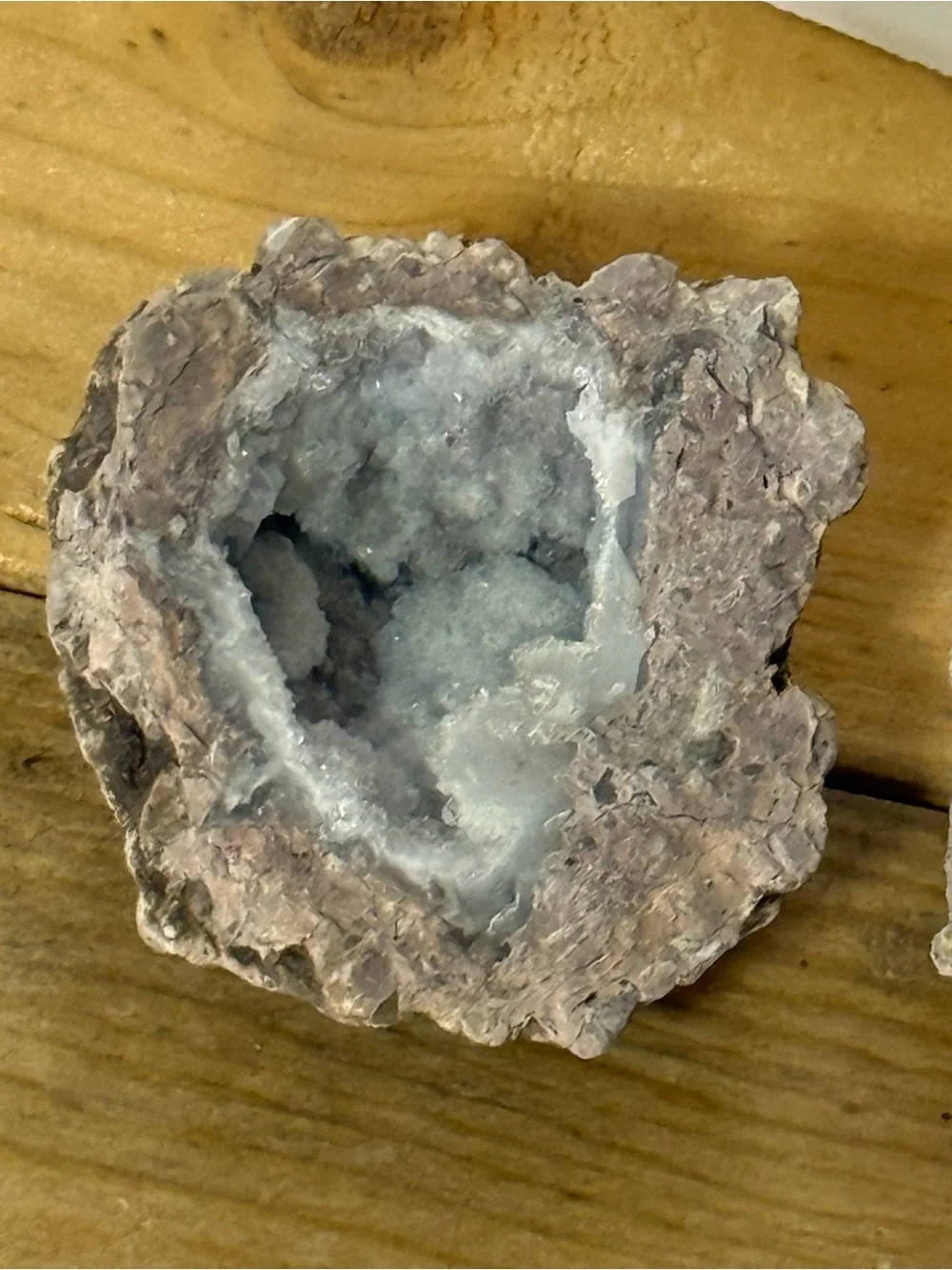 Source Unknown Pink and White Geode Pair